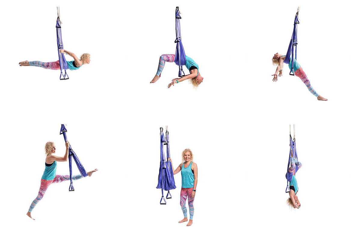 Trapeze Yoga in Jersey with local accredited teacher, Lorna Elaine